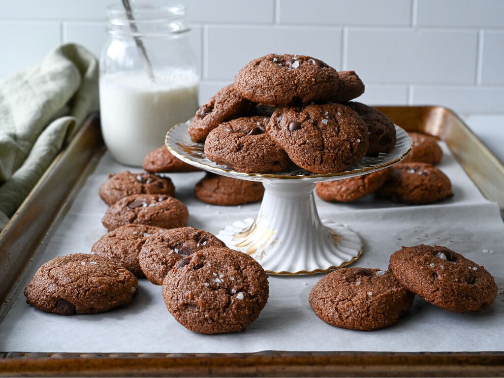 Double chocolate tahini cookies