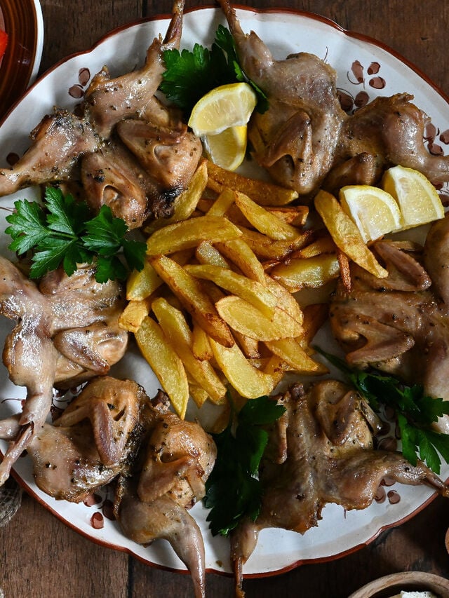 Fried Quails with French Fries