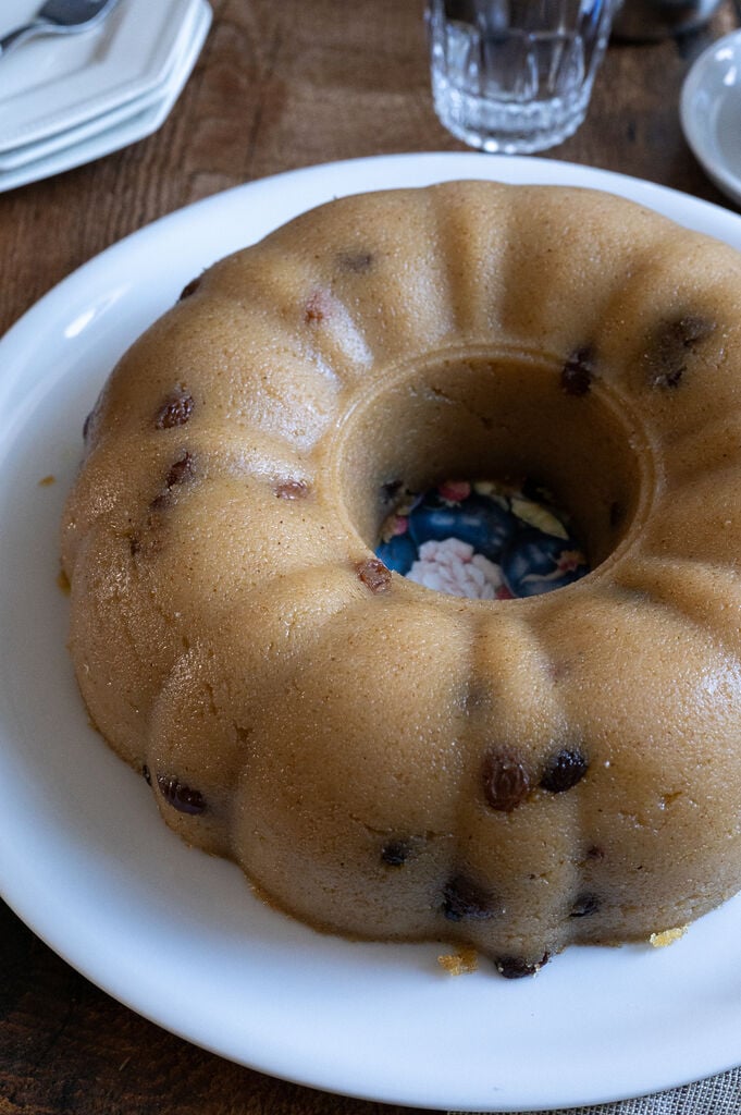 Greek halva with raisins and orange blossom water