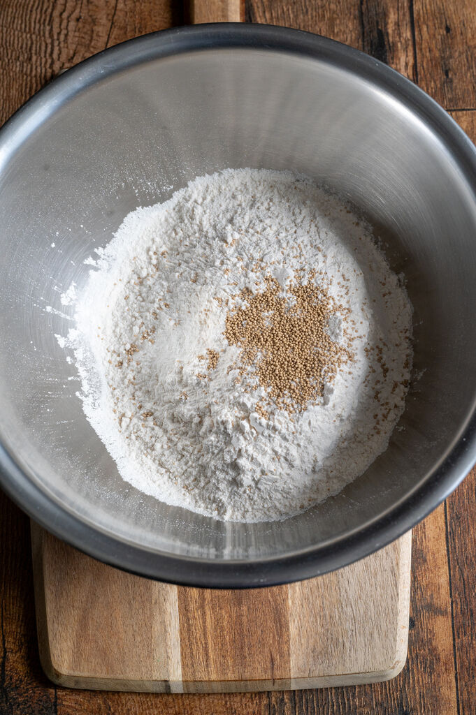 Combining the flour, salt, yeast