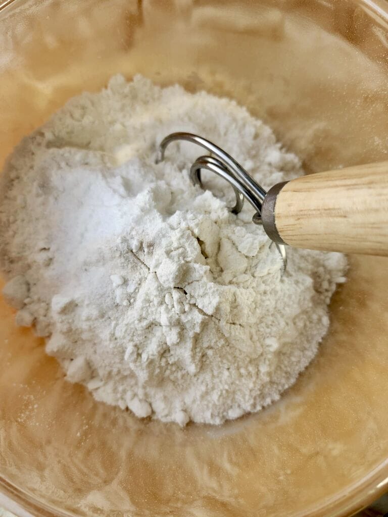 making the dough.