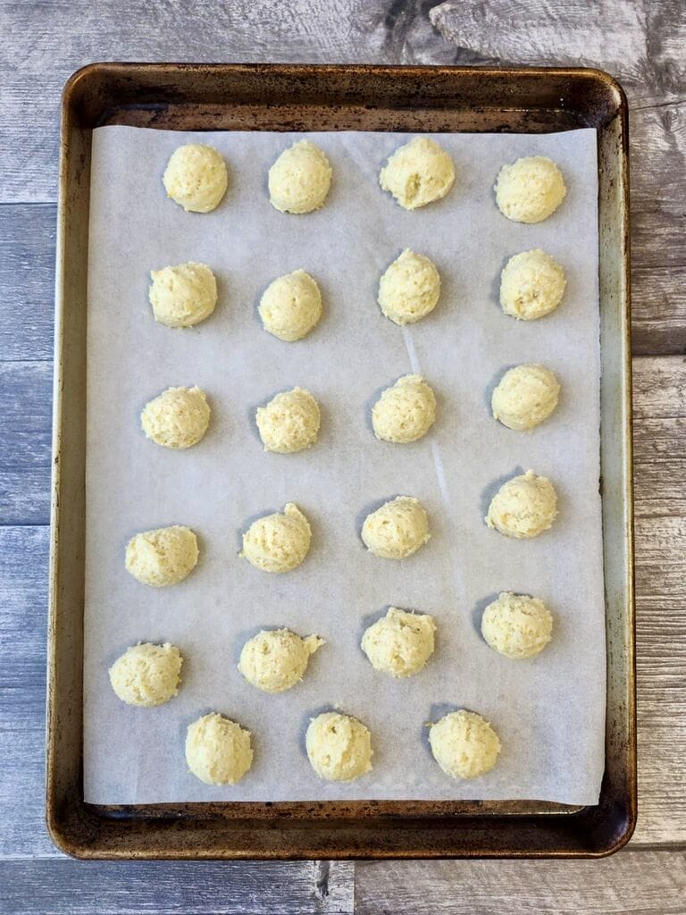 Orange ricotta cookies ready to bake.