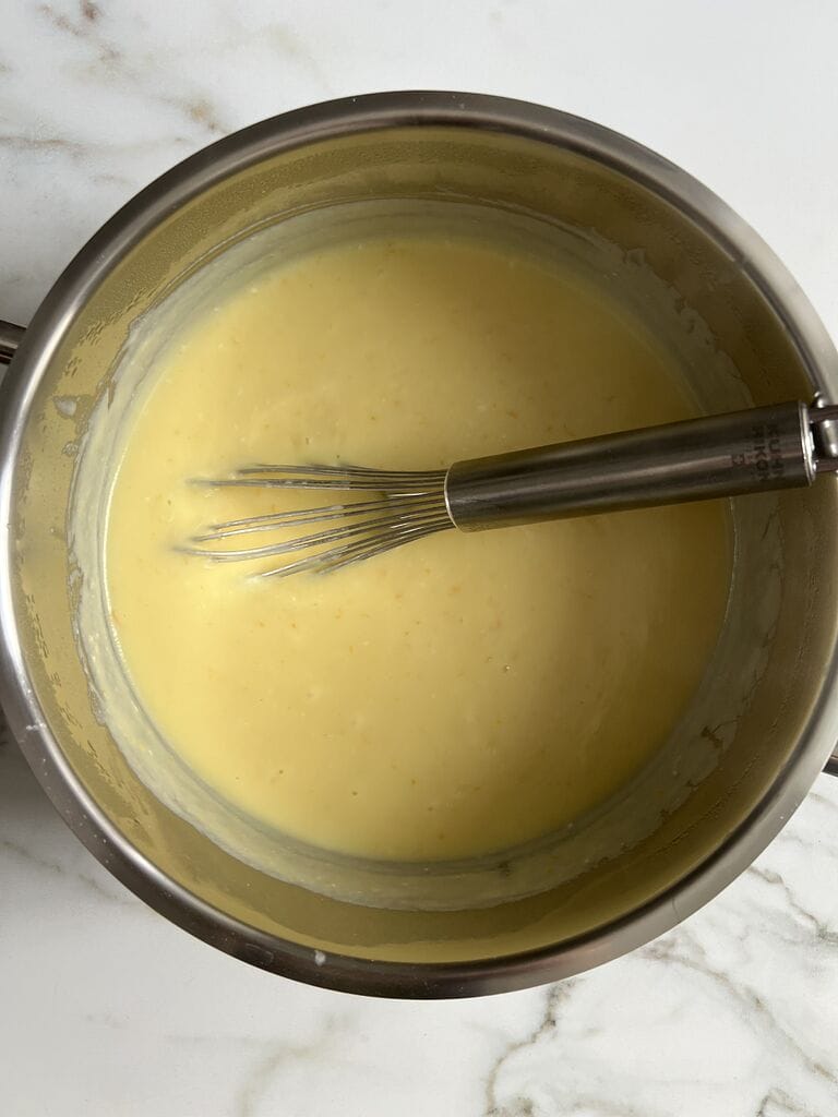 The custard.