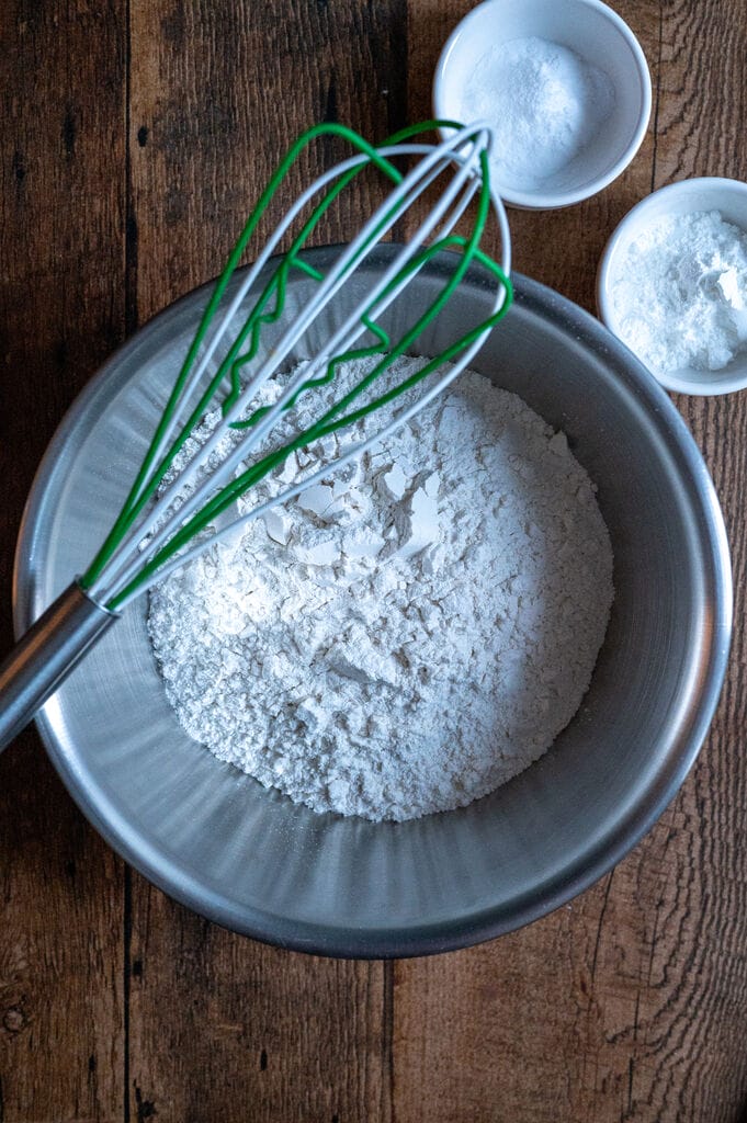 Flour, baking powder and baking soda
