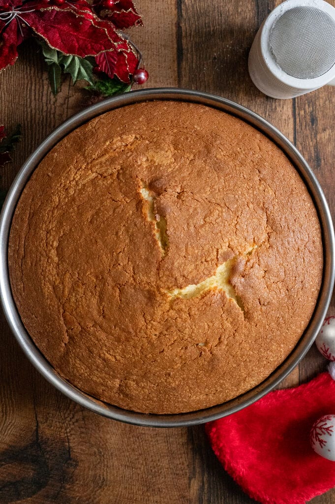 Vasilopita or Greek New Year Cake (Βασιλόπιτα), baked and taken straight out of the oven.