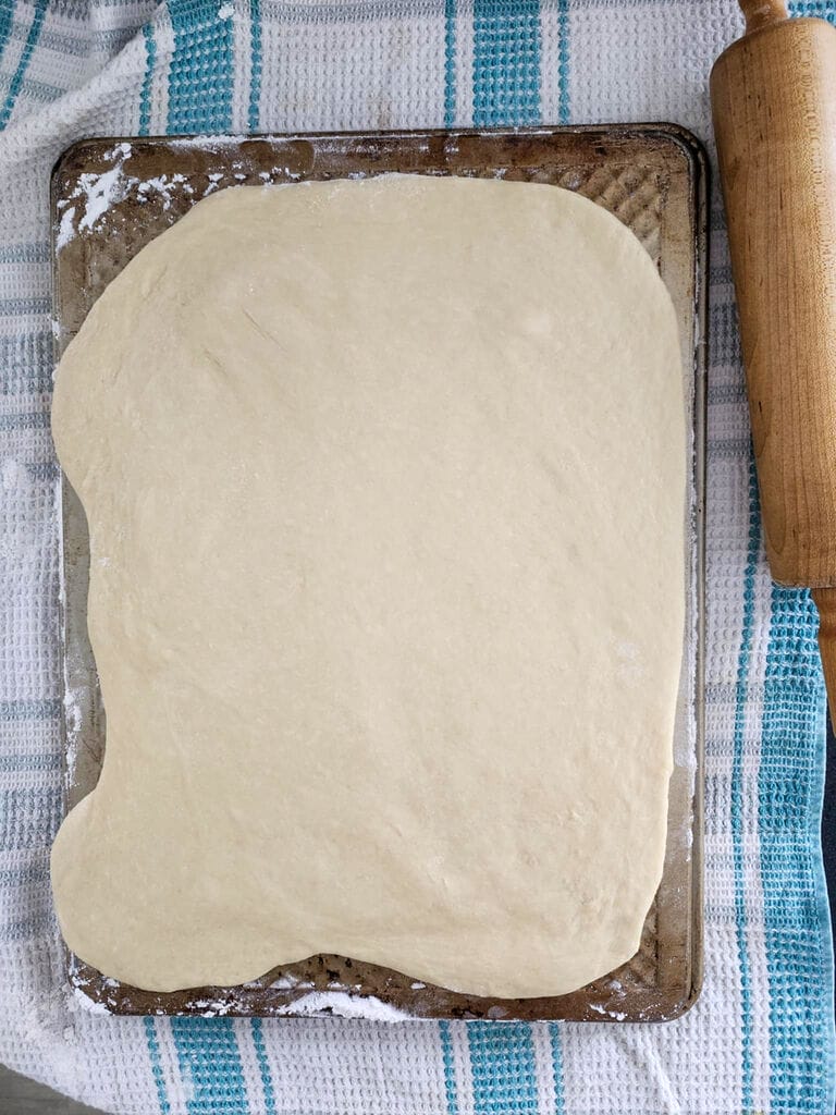 The dough rolled out like a rectangle.
