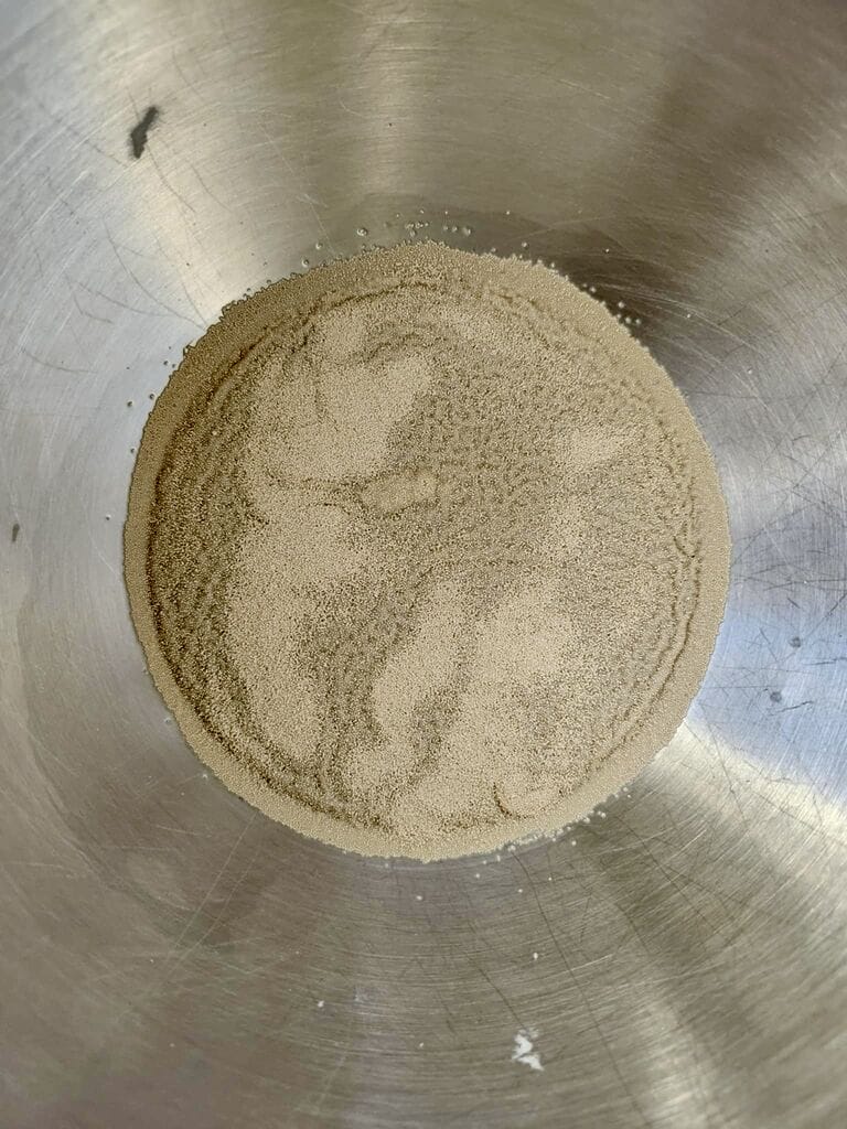 Activating the yeast.