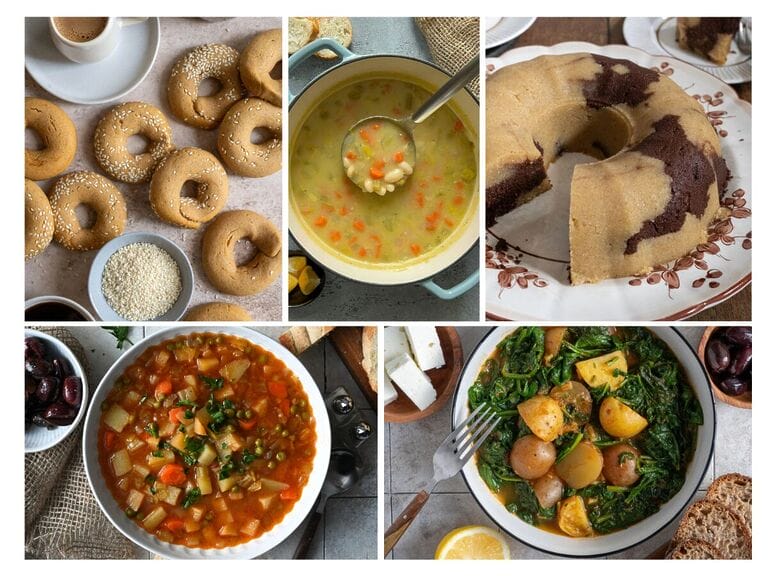 Images of some recipes included in the Great Lent Meal plan.