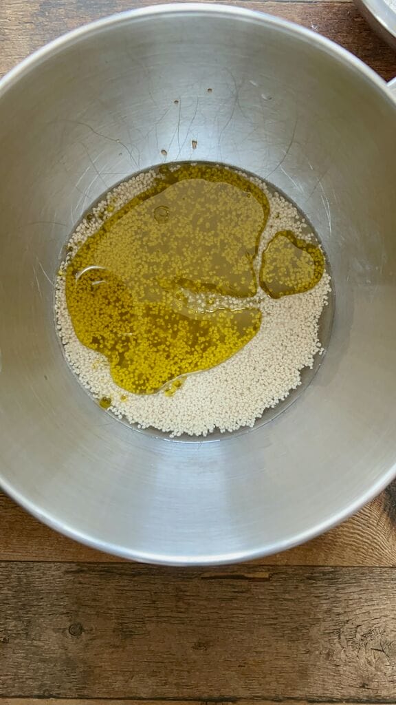 The yeast mixture and oil