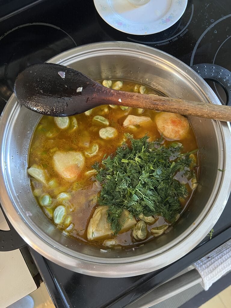 Cooking the meal.
