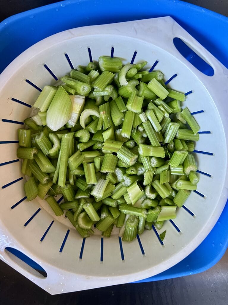 The celery stems.