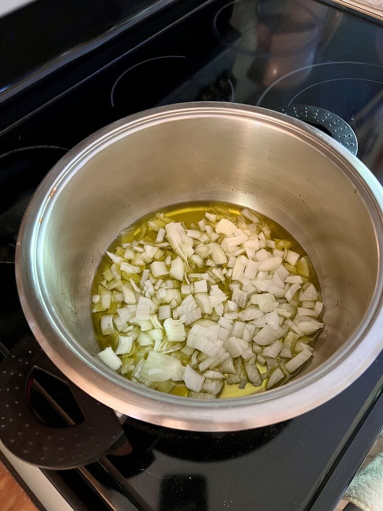 Frying the onions