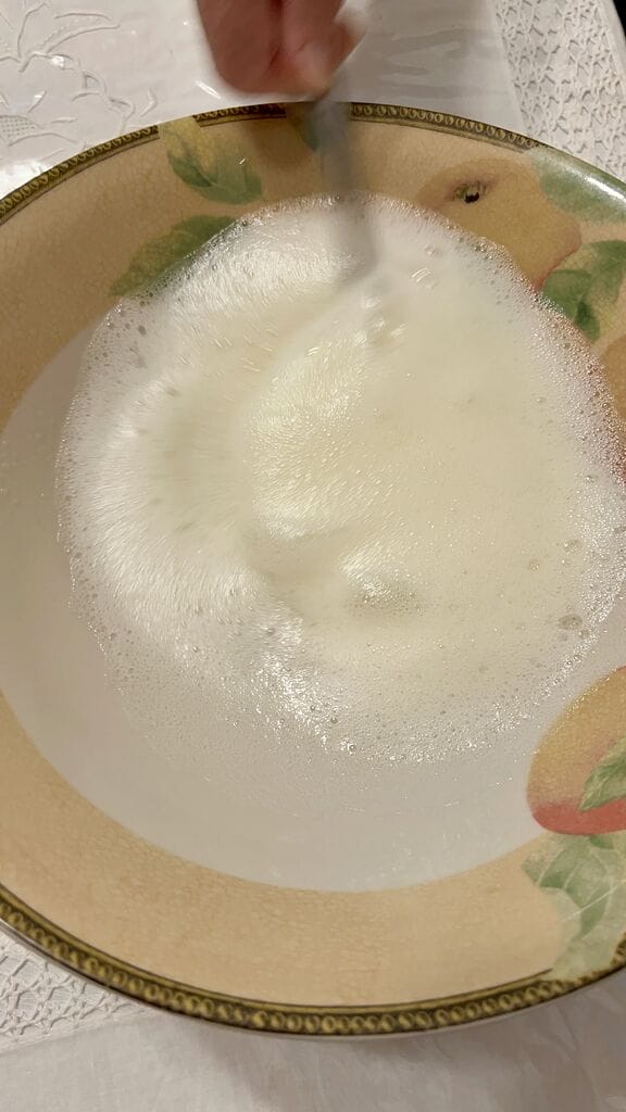 Frothing the egg whites