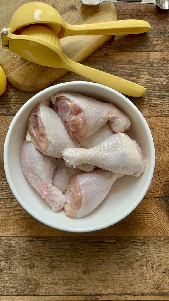 The chicken thighs.