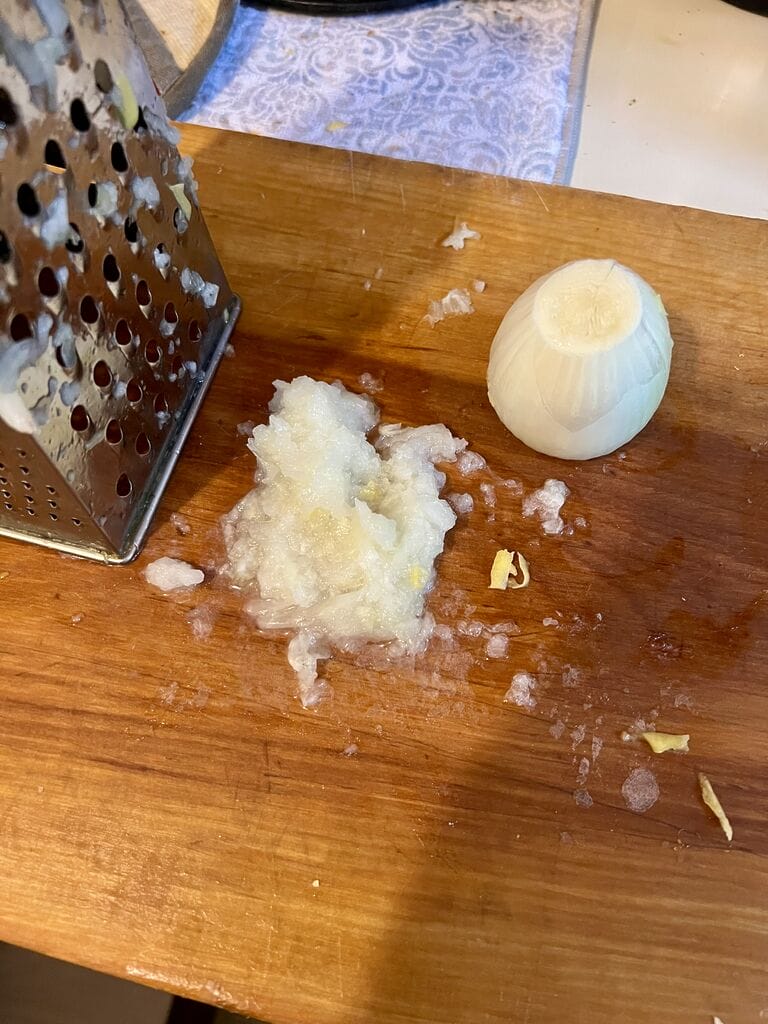 Grated onion