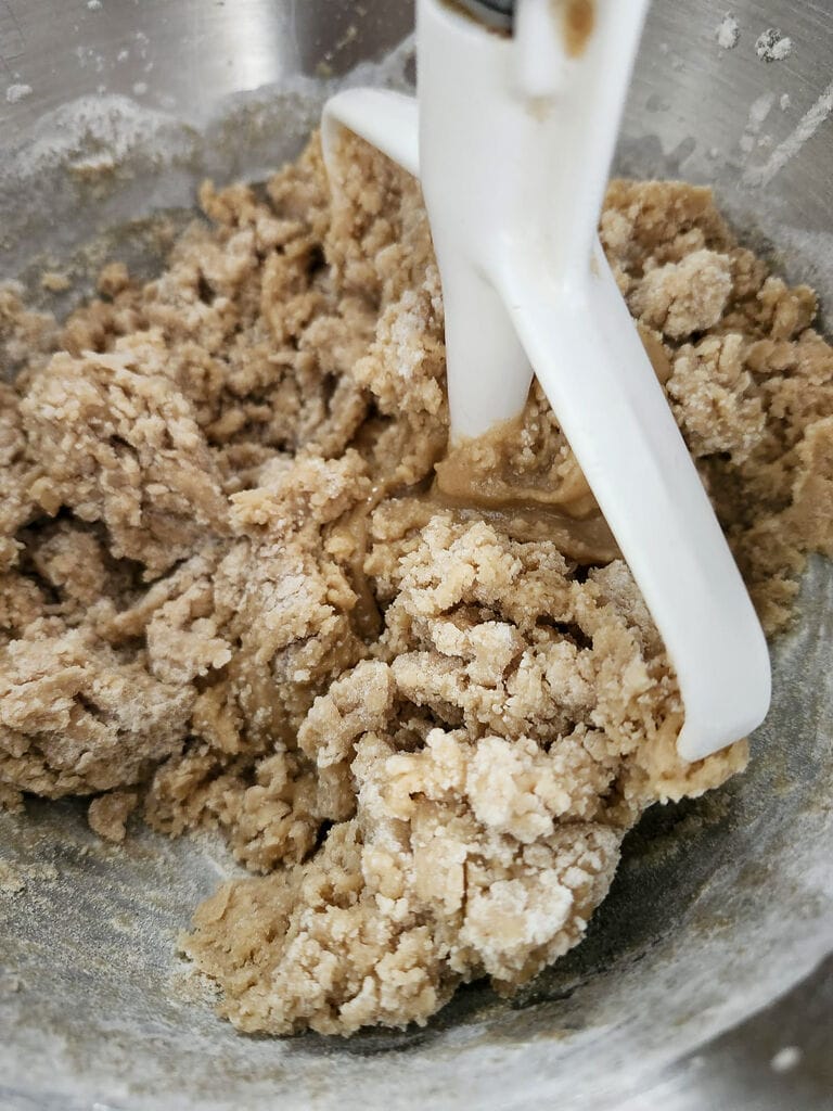 Mixing the ingredients.