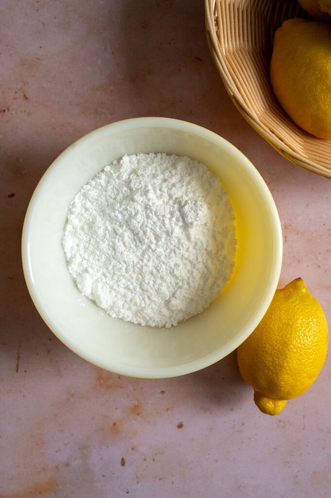 Ingredients for the icing: Icing sugar and lemon