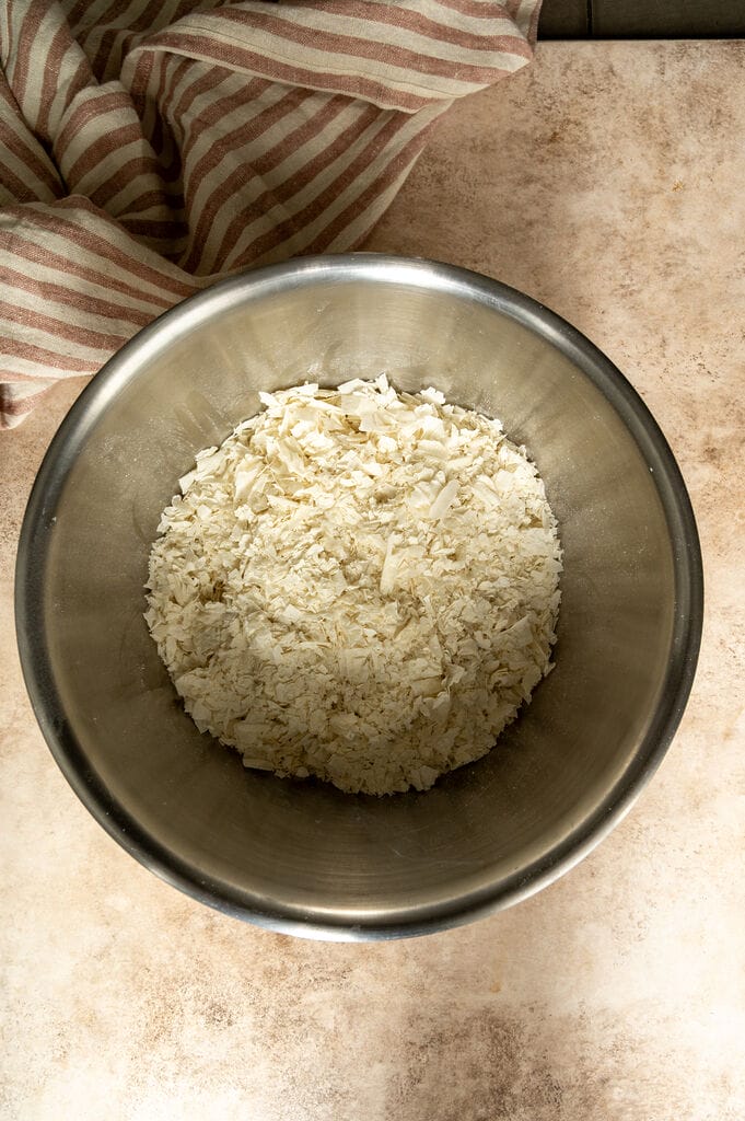 The crumbled up dried phyllo.