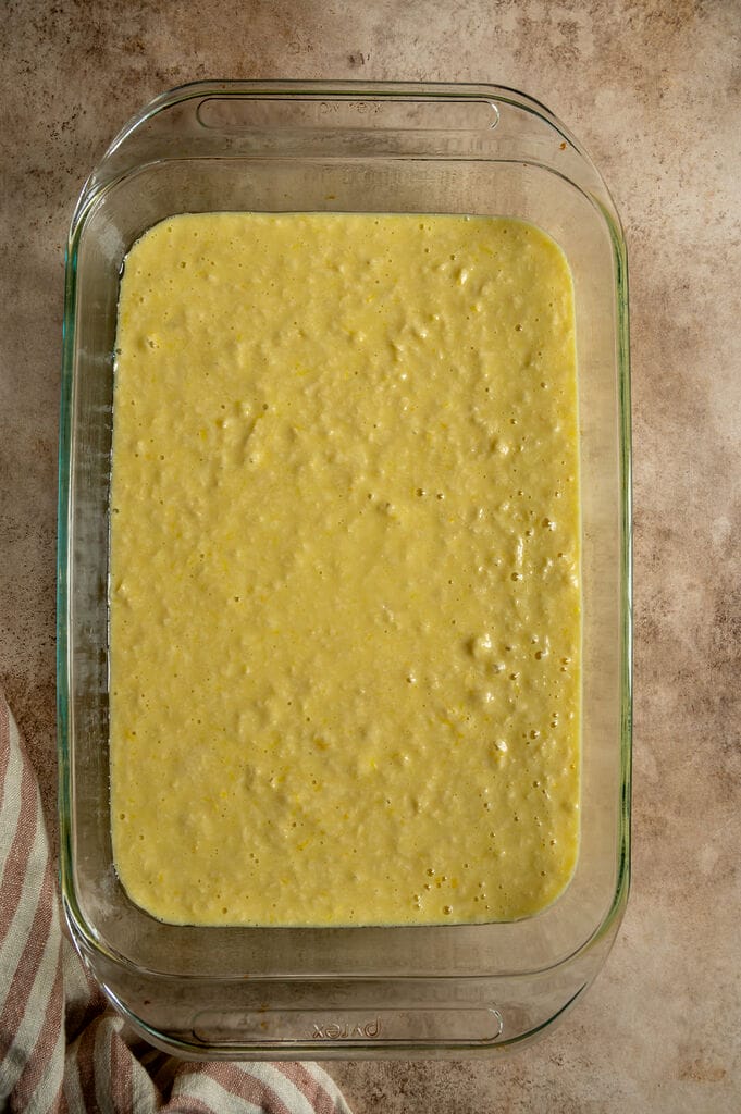 The lemonopita ready to go in oven.